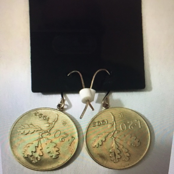 MILOR ITALY 14KT GOLD EXCEPT COIN 20L 1992 EARINGS - Picture 3 of 3